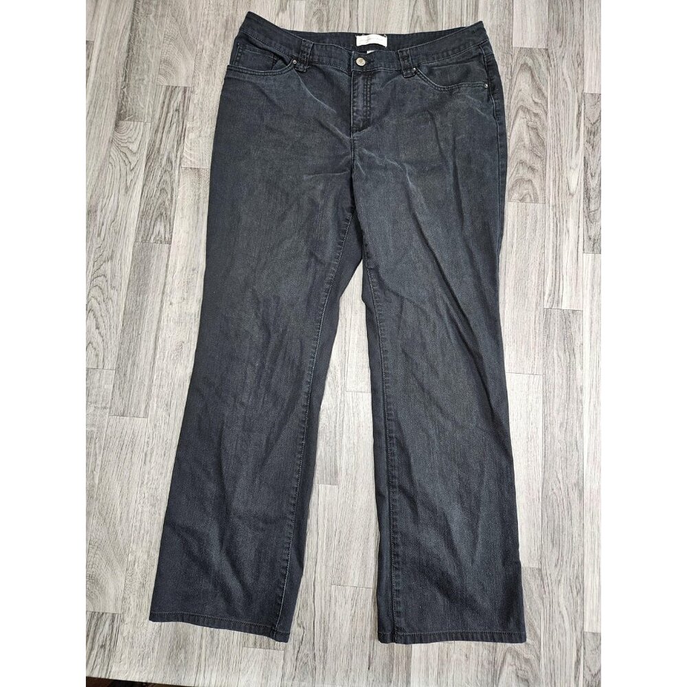(3/$35) Christopher & Banks Jeans Womens 14 Straight Sequin Pocket Stretch Denim